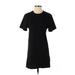 Divided by H&M Casual Dress - Shift Crew Neck Short sleeves: Black Print Dresses - Women's Size Small