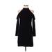 Ali & Jay Casual Dress - Mini Mock 3/4 sleeves: Black Print Dresses - Women's Size Small