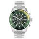 Sekonda Pacific Wave Mens 42mm Chronograph Watch in Green with Analogue Date Display, and Silver Stainless Steel Strap 30115