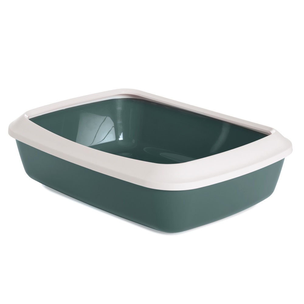 Savic Nordic Green Iriz Cat Litter Tray with Protective Edge