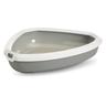 Savic Rincon Corner Litter Tray with Border | Grey/White