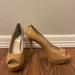 Michael Kors Shoes | Michael Kors Peep Toe Heels | Color: Tan | Size: 9.5