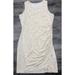 Nine West Dresses | Nine West Bodycon Sz Xl Dress Beige Tan Animal Print Womens Midi Side Ruched E2 | Color: Cream/Tan | Size: Xl