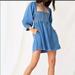 Free People Dresses | Free People Smocked Denim Dress | Color: Blue | Size: S