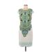 R&K Casual Dress - Mini Scoop Neck Short sleeves: Blue Dresses - Women's Size Medium