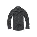 Langarmhemd BRANDIT "Brandit Herren Slim Worker Shirt" Gr. 3XL, US-Größen, schwarz Herren Hemden Langarm