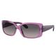 Ray-Ban RB4389 Sunglasses - Women's Transparent Violet Frame Grey Gradient Polarized Lens 58 RB4389-6443M3-58