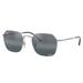 Ray-Ban RB3694 Jim Sunglasses Silver Frame Blue Mirror Gradient Polarized Lens 53 RB3694-9242G6-53