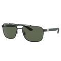 Ray-Ban RB3701 Sunglasses - Men's Black Frame Dark Green Lens 59 RB3701-002-71-59