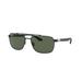 Ray-Ban RB3701 Sunglasses - Men's Black Frame Dark Green Lens 59 RB3701-002-71-59