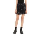 TOM TAILOR Denim Damen Mini-Rock mit Muster , black sparkle print, S