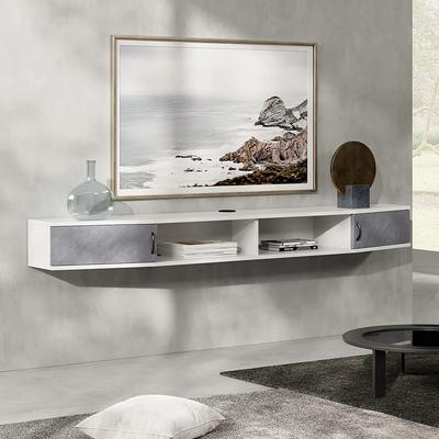 FITUEYES Wall Mounted TV Media Console Floating Desk Storage Hutch