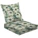 2-Piece Deep Seating Cushion Set Abstract green floral Seamless Creative contemporary floral seamless Outdoor Chair Solid Rectangle Patio Cushion Set