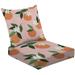 2-Piece Deep Seating Cushion Set Tropical seamless oranges a pink Fruit repeated bright print for Outdoor Chair Solid Rectangle Patio Cushion Set