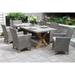 Nadine 7 pc. Teak 80" Dining Set with Grey Wicker Chairs - N/A