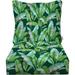 RSH DÃ©cor Indoor Outdoor Pillow Back Deep Seating Chair Cushion Set 24â€�x 27â€� x 5â€� Seat and 25â€� x 21â€� Back Mekko Emerald Tropical Leaf