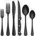 72-Piece Black Silverware Set, Chef Flatware Set with Steak Knives for 12, Food-Grade Stainless Steel Cutlery Set