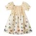 Scyoekwg Cute Dresses for Kids Toddler Kids Baby Girls Fashion Cute Short Sleeve Sweet Butterfly Print Ruffle Dress Beige 12-18 Months
