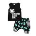 B91xZ First Birthday Boy Outfit Vest Girls Boys Kids Baby Toddler Sleeveless Set Tops+Shorts Letter Outfits Boys Outfits&Set Black Size 18-24 Months