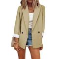 Leesechin Womens Blazer Fashion Casual Solid Open Front Cardigan Long Sleeve Jacket Coat on Clearance