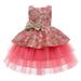 Girls And Toddlers Dress Sleeveless Mini Dress Casual Print Red 110