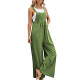 Womens Jumpsuits And Rompers Casual Pocket Strap Solid Playsuit Button Long Summer Rompers For Women 2023 Dressy