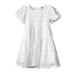 B91xZ Tulle Prom Dress Little Girls Short Sleeve Dress Cute Summer Sundress Toddler Cold Shoulder Dress White 7-8 Years