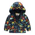 BELLZELY Toddler Girl Clothes Clearance Toddler Kids Baby Boys Girls Fashion Cute Cartoon Flowers Rabbit Pattern Windproof Jacket Hooded Coat