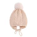 YDOJG Girls Boys Hats Caps Hat Solid Color Twist Baby Autumn Winter Warm Knit Hat Single Ball Ear Protection Wool Hat