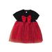 Infant Baby Girls Summer Mesh Dress Short Sleeve Round Neck Bow Front Princess Birthday Tulle Dresses