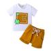 ASEIDFNSA Boys Tank Top Undershirts Toddler Boy Dress Set 2Pcs Toddler Baby Boy Summer Clothes Set Letter Print Short Sleeve T Shirt Solid Drawstring Shorts Pants Outfit