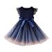 BSDHBS Casual Dress for Girls Kids Toddler Children Baby Girls Bowknot Ruffle Short Sleeve Tulle Birthday Dresses Patchwork Party Dress Princess Dress Outfits Clothes