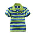 WIBACKER 2-14T Kids Boy s Short Sleeve Cartoon Cotton Jersey Colorblock Striped Polo Shirts Tops
