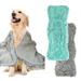 2 Pack Luxury Absorbent Dog Towels (35 x15 ) Extra Large Microfiber Quick Drying Dog Shammy with Hand Pockets Pet Towel for Dog and Cat Machine Washable (Grey+Aqua)