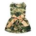 HOMEMAXS Lovely Summer Pet Dog Dress Dog Costume Pet Clothes Elegant Bowknot Sleeveless Puppy Skirt (L Camouflage)