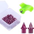 Carbon Steel Track Spikes 50 Pcs 1/4 Inch Lighter Weight Spikes for Track 0.47 Grams Spikes with Spike Wrench Replacement Spikes for Track and Field Sprinting or Cross Country