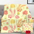 Dicasser Easter Spring Throw Blanket With Pillow Cover Spring Bunnies and Flowers Blankets For All Reason