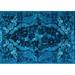 Ahgly Company Indoor Rectangle Persian Light Blue Bohemian Area Rugs 6 x 9
