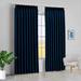 Amay Blackout Double Pinch Pleated Curtains Panel Navy Blue Solid 84 Inch Wide by 96 Inch Long- 1Panel