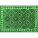 Ahgly Company Indoor Rectangle Oriental Emerald Green Traditional Area Rugs 5 x 8