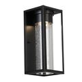 Walker Hill - 12 LED Outdoor Wall Light - Matte Black Finish - Clear Seedy Glass