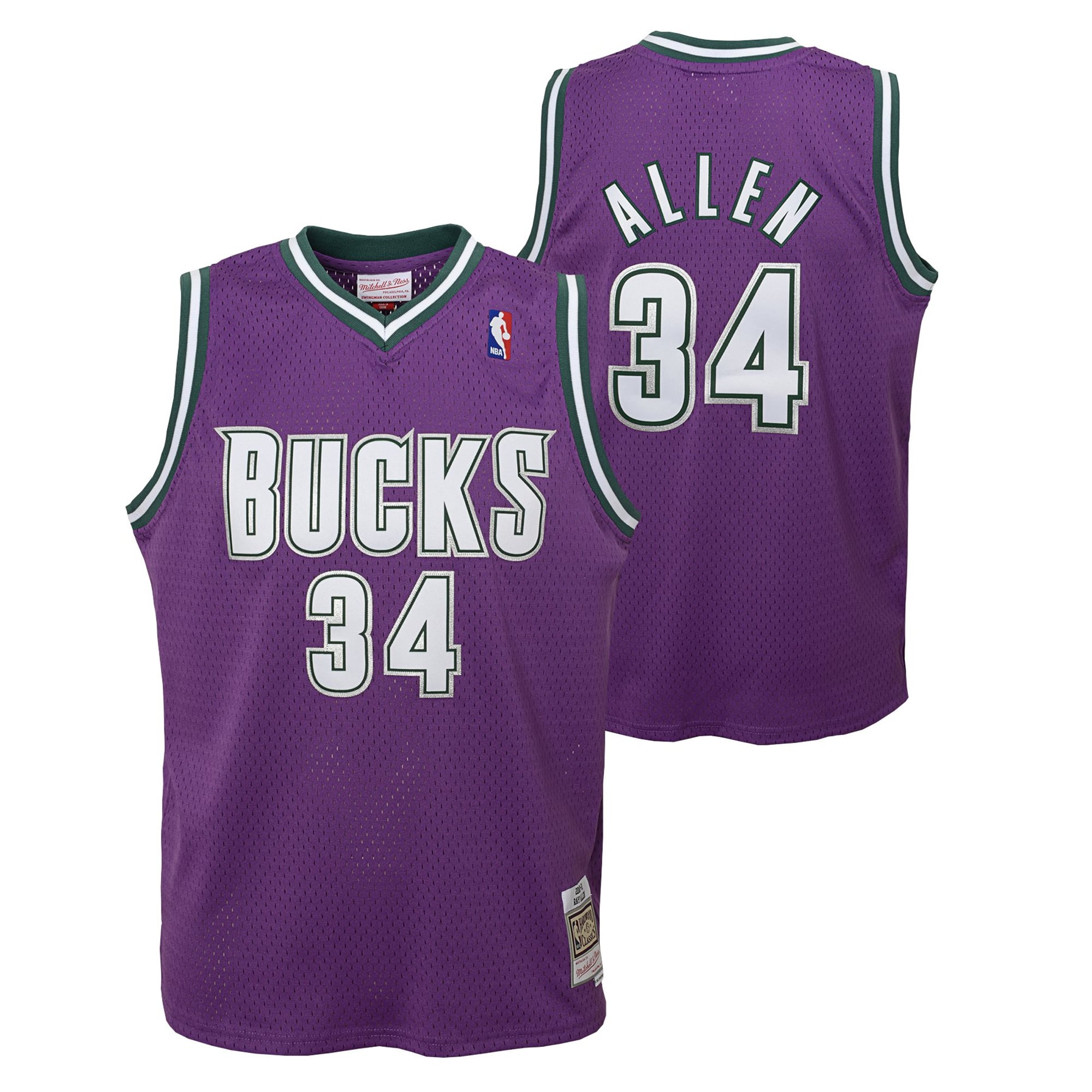 Maillot Swingman Ray Allen Hardwood Classics de Milwaukee Bucks - Jeunes - unisexe Taille: XL (18/20)