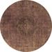 Ahgly Company Indoor Round Persian Brown Bohemian Area Rugs 8 Round