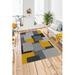 Gray/Yellow 110 x 71 x 0.16 in Area Rug - East Urban Home Rectangle Geometric Machine Braided Area Rug in Yellow/Gray | Wayfair