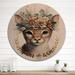 Harriet Bee Cute Baby Cat w/ Floral Crown II - Animals Wood Wall Art - Natural Pine Wood in Blue/Brown | 16 H x 16 W x 1 D in | Wayfair