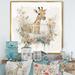 Zoomie Kids Giraffe in Crib w/ Flowers - Print on Canvas in White | 36 H x 36 W x 1.5 D in | Wayfair 4DE2512B2DA94A708D3A6816B310E71E
