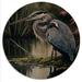 Rosecliff Heights Heron At The Edge Of The River - Modern Wood Wall Art - Natural Pine Wood in Blue/Brown/Gray | 16 H x 16 W x 1 D in | Wayfair