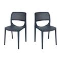 Rainbow Outdoor Stacking Patio Dining Side Chair Plastic/Resin in Gray | 32.2 H x 18.8 W x 20.4 D in | Wayfair RBO-MILA-ANT-SC-SET2
