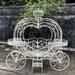 Zaer Ltd International The Courtney 75" Tall Heart-Shaped Metal Carriage w/ Planters Metal in White | 127.56 H x 57.09 W x 120.47 D in | Wayfair