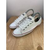 Converse Shoes | Converse Chuck Taylor All Star Light Womens White Canvas Low Top Casual Sneakers | Color: Red/White | Size: 7.5